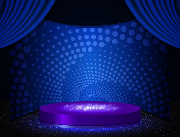 向量插图蓝色圆点螺旋背景闪光闪光舞台讲台图片下载