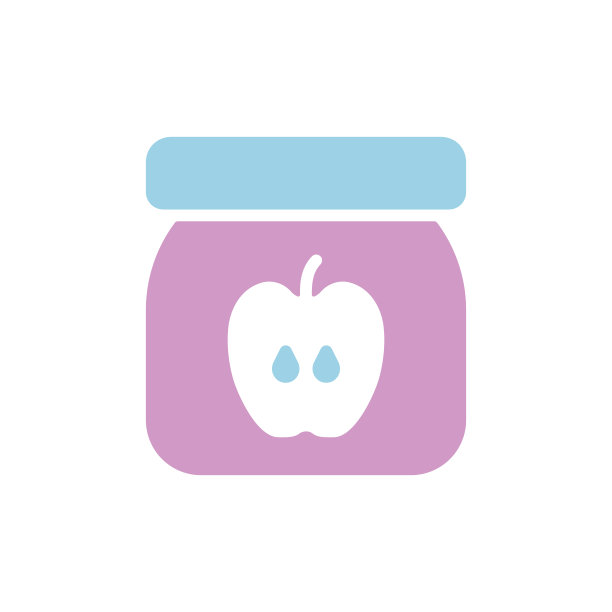 罐装婴儿食品与苹果泥矢量图标图片下载