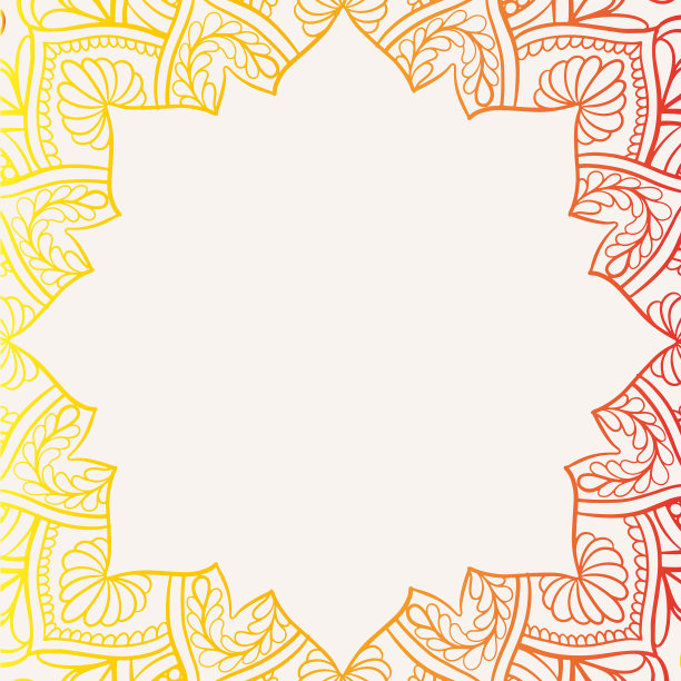 曼荼罗框架，在印度曼海蒂风格的装饰设计的方形边界图片下载