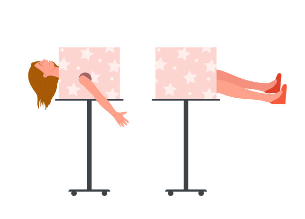 马戏团的焦点把女人切成两半图片下载