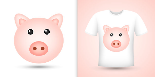 白衬衫上的猪头图片下载