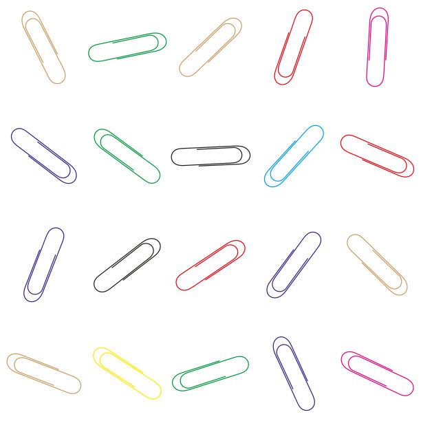 彩色剪辑图案的白色背景。文具及纺织设计图片下载