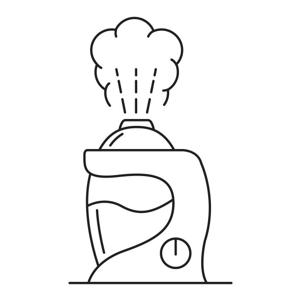 空气增湿器图标。香味油扩散。超声波技术蒸发水空气净化器。图片下载