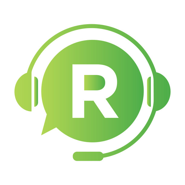 沟通，聊天标志上的字母R模板。气泡演讲，咨询标志图标与R字母图片下载