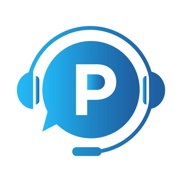 沟通，聊天标志上的字母P模板。气泡演讲，咨询标志图标与P字母图片下载