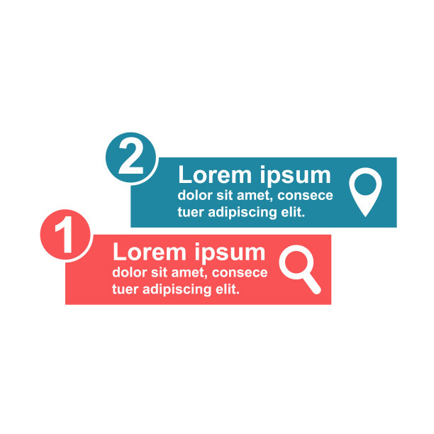 信息图表业务概念设计与图标和2个步骤。简单的图表演示模板。摘要矢量图图片下载