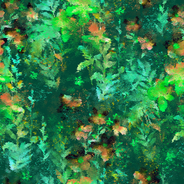 水彩花卉无缝图案与模糊普罗旺斯植物剪影。春天的自然背景，草地上的花朵被污渍和油漆的飞溅，grunge纹理。时髦的设计。图片下载