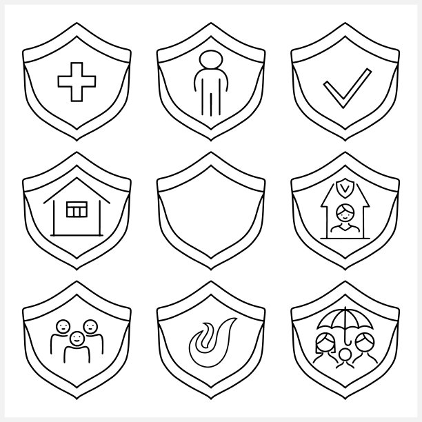 防护罩，守卫图标被隔离。平的标志。矢量插图。每股收益10图片下载