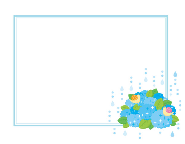 一个可爱的蜗牛和绣球的矢量插图。卡。图片下载