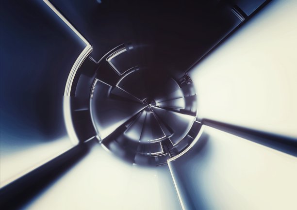 几何和抽象光学涡旋的三维插图图片下载