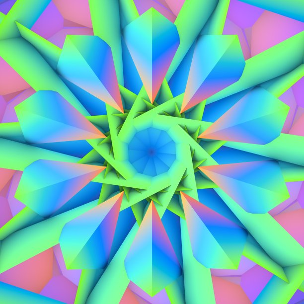 一个美丽的万花筒。迷幻，冥想和瑜伽的概念。抽象的几何花。抽象的背景。图片下载
