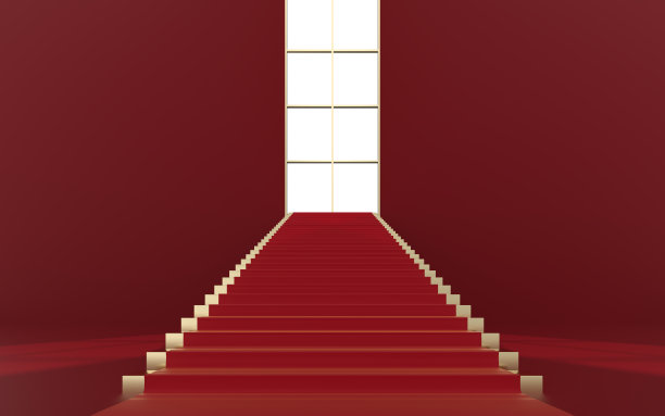豪华宫殿的大台阶，3d渲染。图片下载