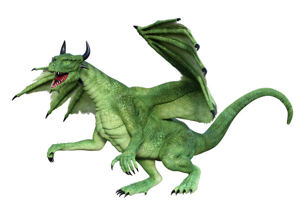 白色童话龙的3D渲染图片下载