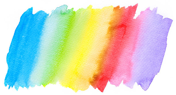 水彩油漆刷笔画从一个手孤立的白色背景图片下载