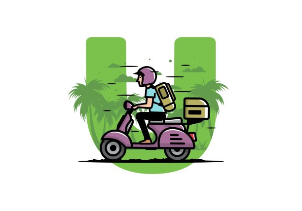 一个人骑着摩托车去度假图片下载