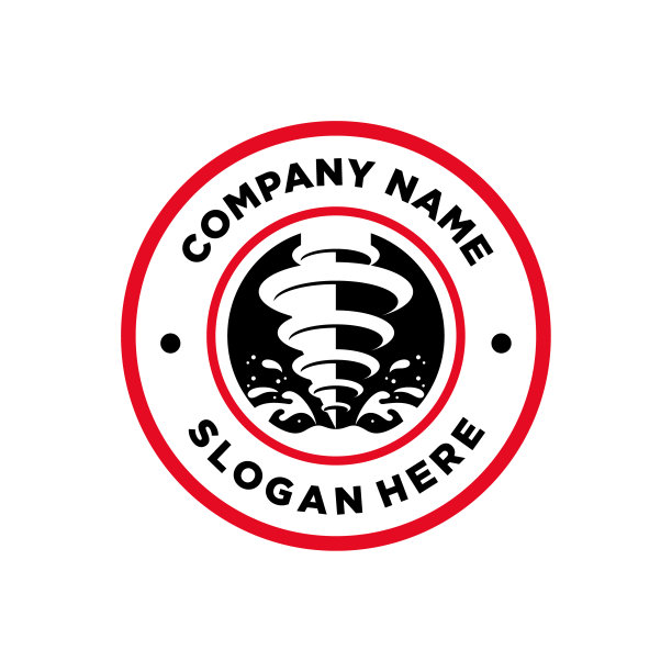 徽章钻孔钻孔建筑工业徽章圆形工业复古简单现代矢量标志设计图片下载