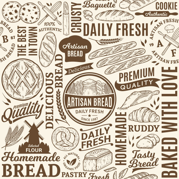 印刷烘焙无缝图案或背景图片下载