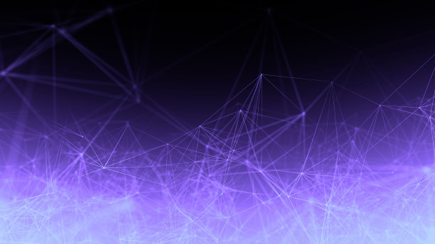 摘要丛多边形在紫色梯度着陆页面横幅背景图片下载