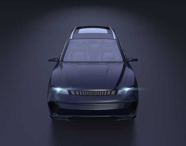 简单背景上电动SUV的Studio渲染图片下载