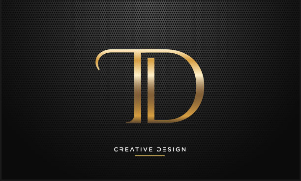 TD, DT字母抽象豪华标志设计的字母组合图片下载
