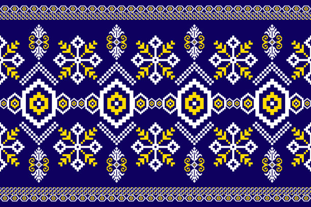 美丽的针织刺绣图案。图片下载