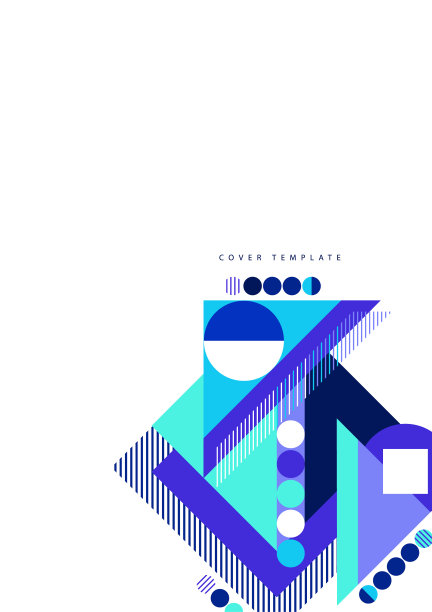 现代抽象小册子具有几何形状，圆形，正方形，线条。最小粗体建筑风格向量集与图形模板。图片下载