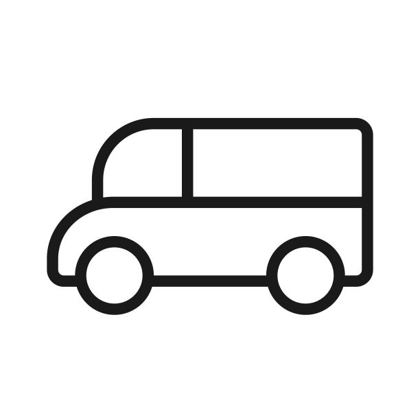 货运巴士线路图标。运输和交付标志。孤立的矢量图图片下载