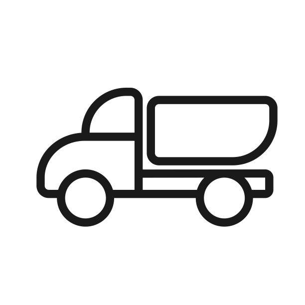 自卸卡车线图标。货物运输的象征。孤立的矢量图图片下载