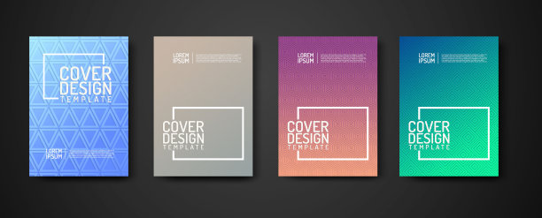 封面设计模板集与几何线条纹理图案背景图片下载