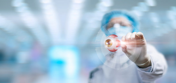 现代技术在眼睛的研究和治疗。图片下载