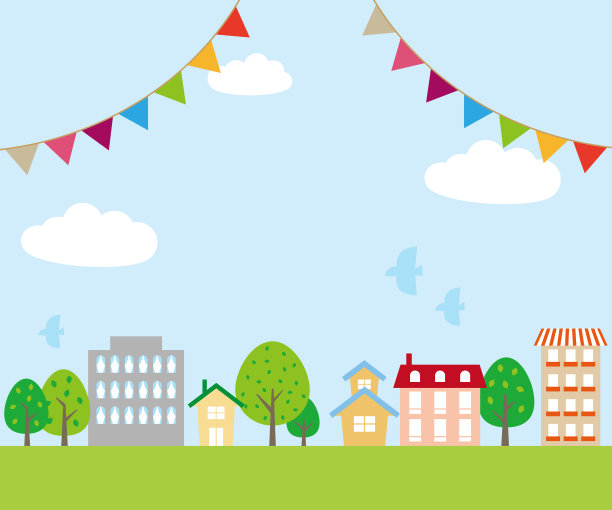 基于城市景观的横幅设计。图片下载