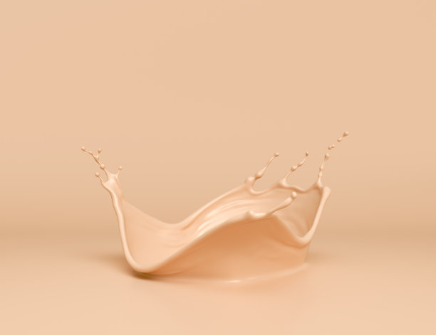 美容化妆品粉底喷溅霜，3d插图。图片下载