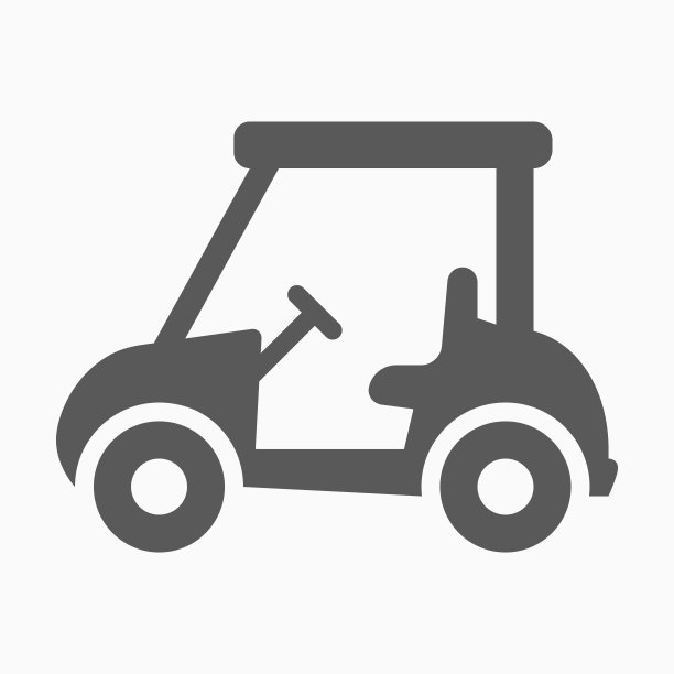 高尔夫球车矢量图标图片下载