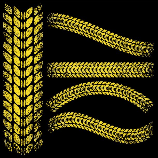 带有潦草图案的垃圾轮胎印图片下载