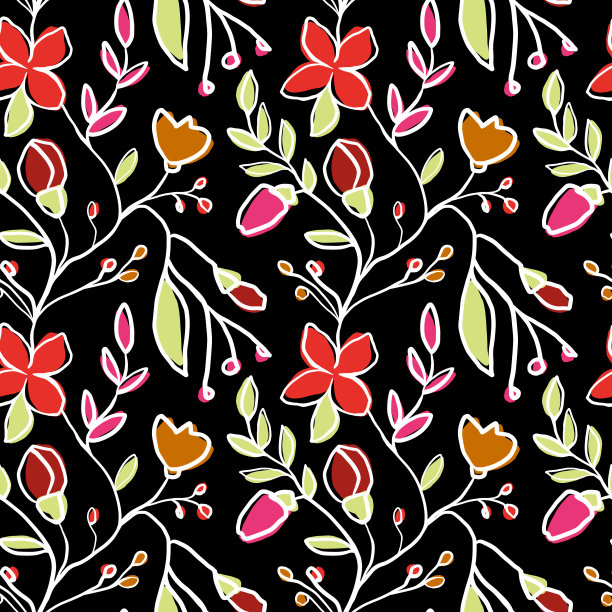 花红色图案上的黑色图片下载