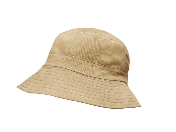 棕色桶帽孤立在白色图片下载