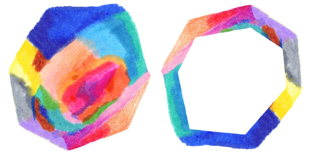 一组多边形背景和框架在美丽的宝石色图片下载