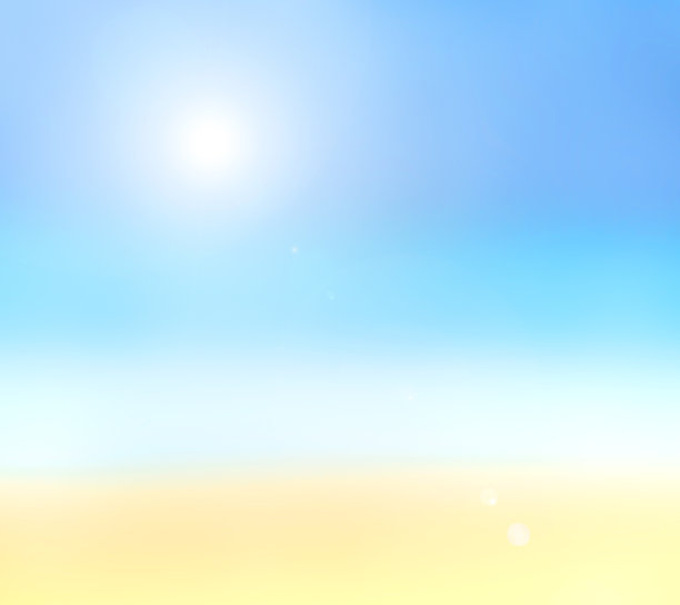 夏天的背景。模糊的海滩或海洋景观与阳光使用作为背景与空间设计。摘要夏季梯度背景。图片下载