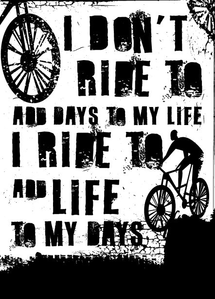 越野自由式自行车海报。肖像矢量图图片下载