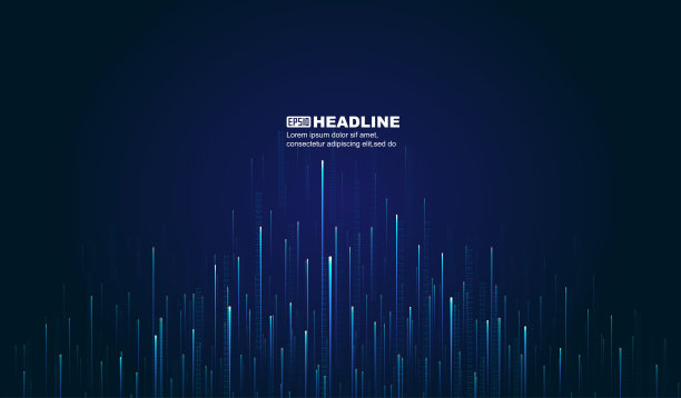 深蓝色上行光线与数据互联网技术大数据背景图片下载