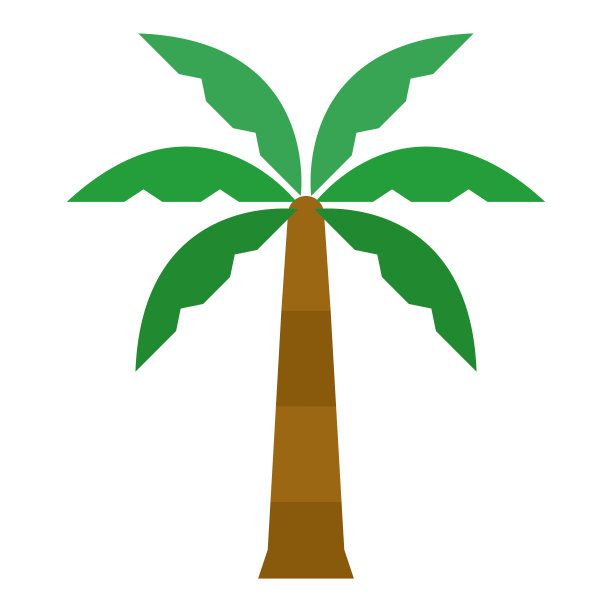 椰子树图标矢量插图，木材，自然图片下载