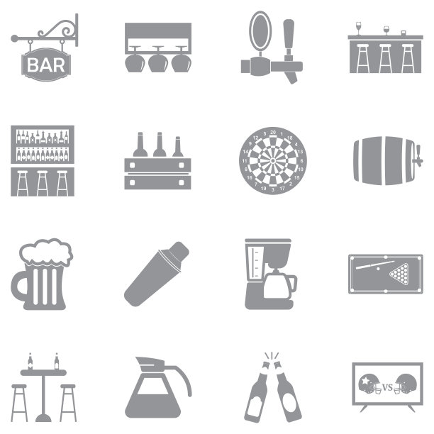 栏图标。灰色的平面设计。矢量插图。图片下载