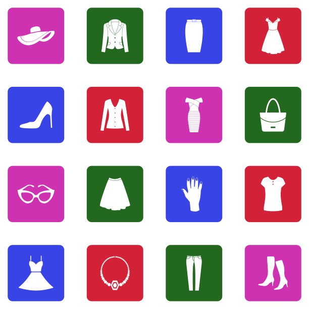 女性时尚图标。白色平面设计在广场。矢量插图。图片下载