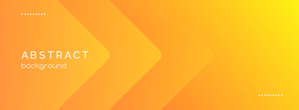 抽象向量长条幅。最小橙色渐变背景与箭头和文本复制空间。Facebook封面，标题，网页横幅图片下载