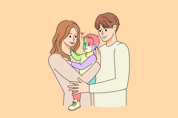 父母拥抱患有自闭症的小孩素材图片