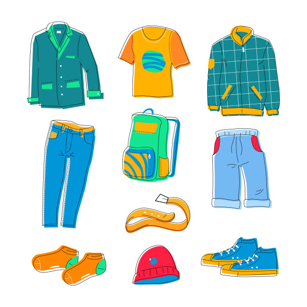 城市街道风格-平面设计风格图标集图片下载