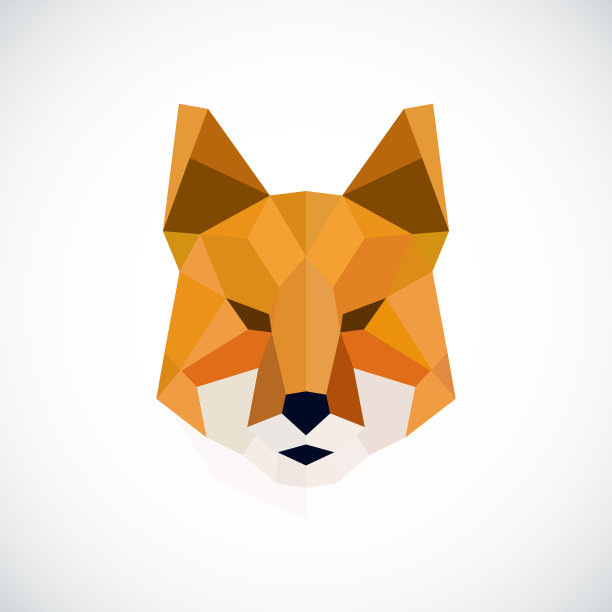 抽象多边形狐狸头。低聚红狐插图。野生动物载体模板。图片下载