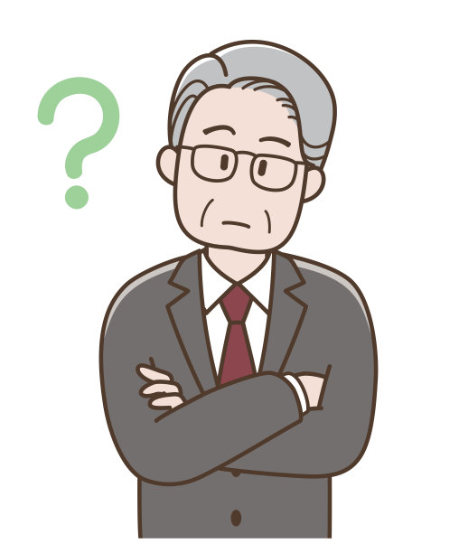 一位年老的商人交叉双臂思考的插图图片下载