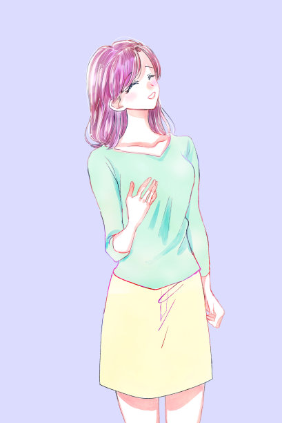 一个美丽的中年女人的插图图片下载