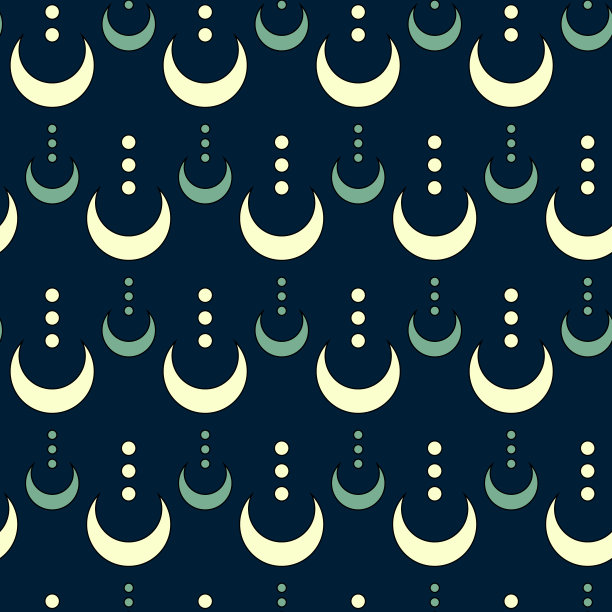 神秘的月亮无缝图案。图片下载